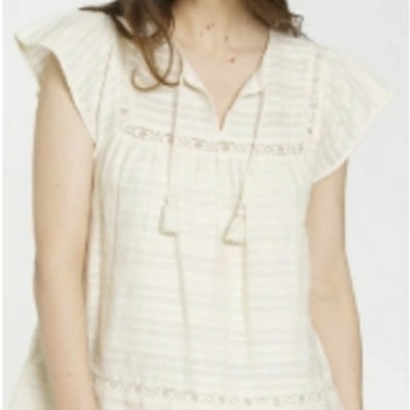 Anthropologie dRA Getty Fringe Boho Top - Picture 2 of 3